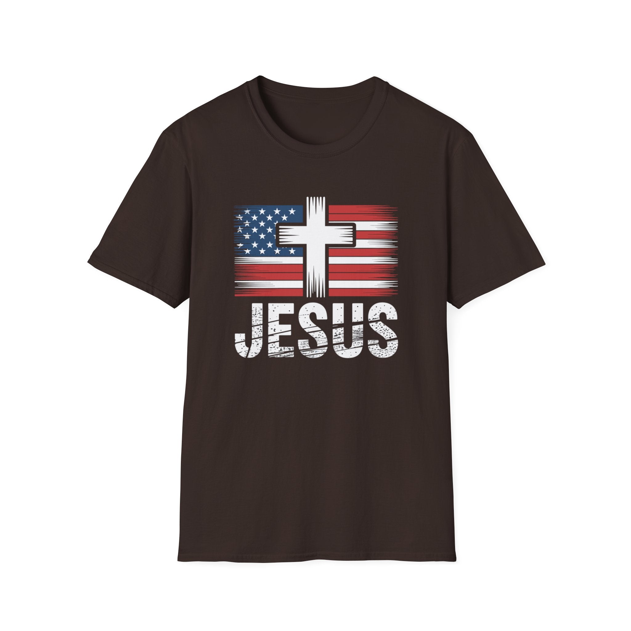 Jesus Cross American Flag Tee - Christian T-Shirt