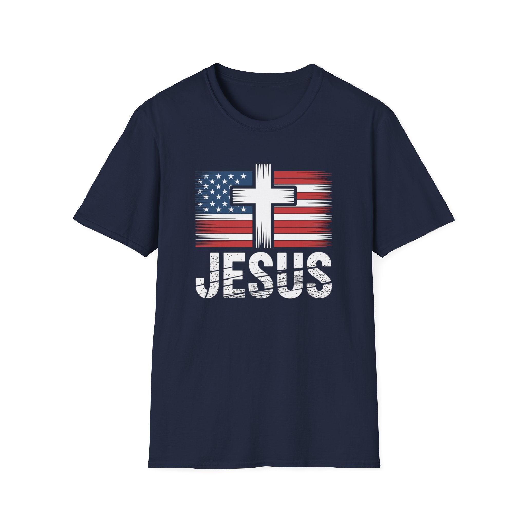 Jesus Cross American Flag Tee - Christian T-Shirt