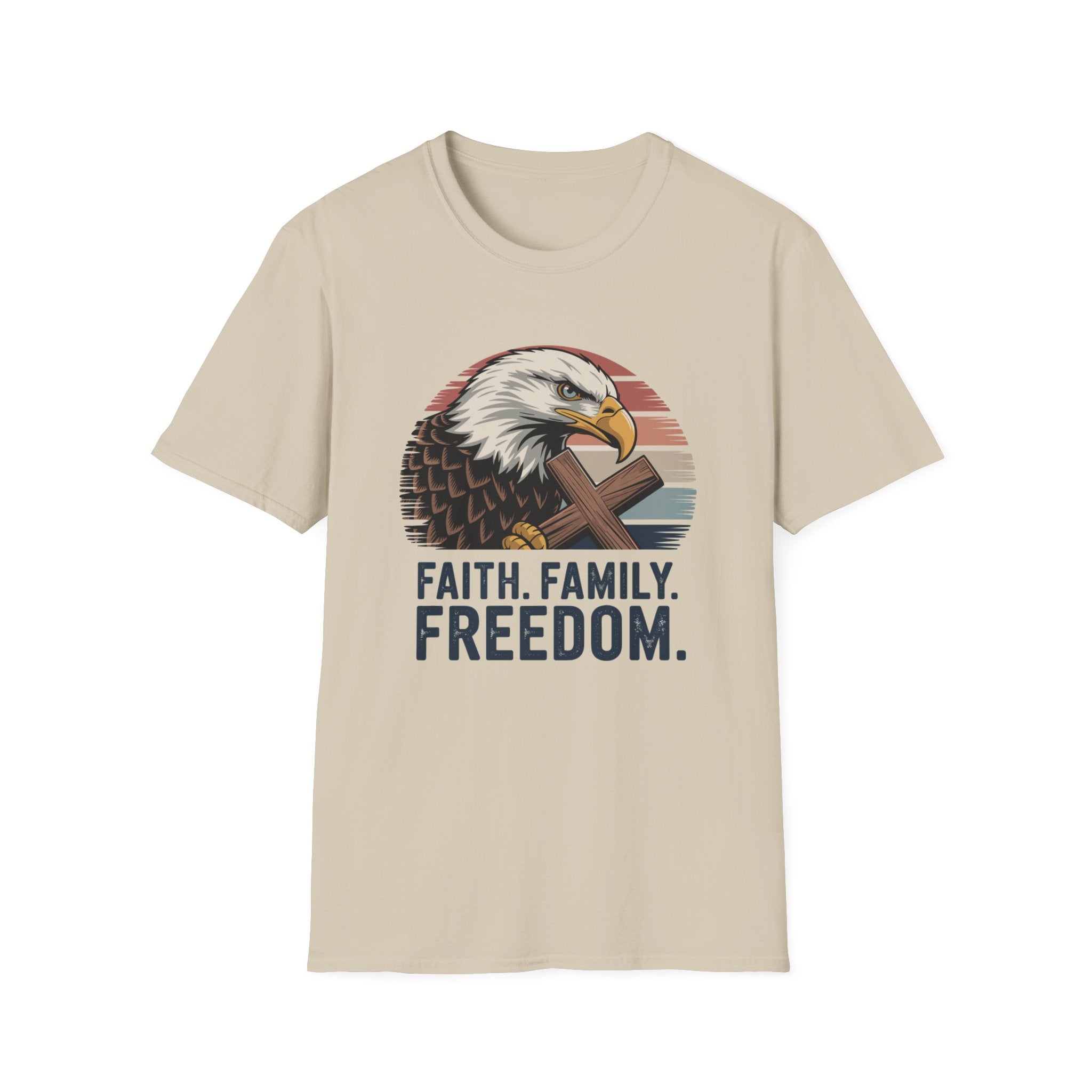 Christian "Faith. Family. Freedom." Bald Eagle Shirt