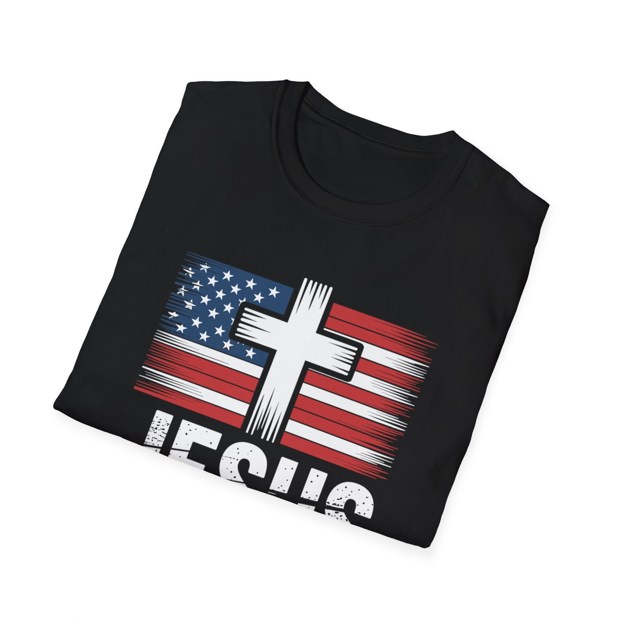 Jesus Cross American Flag Tee - Christian T-Shirt