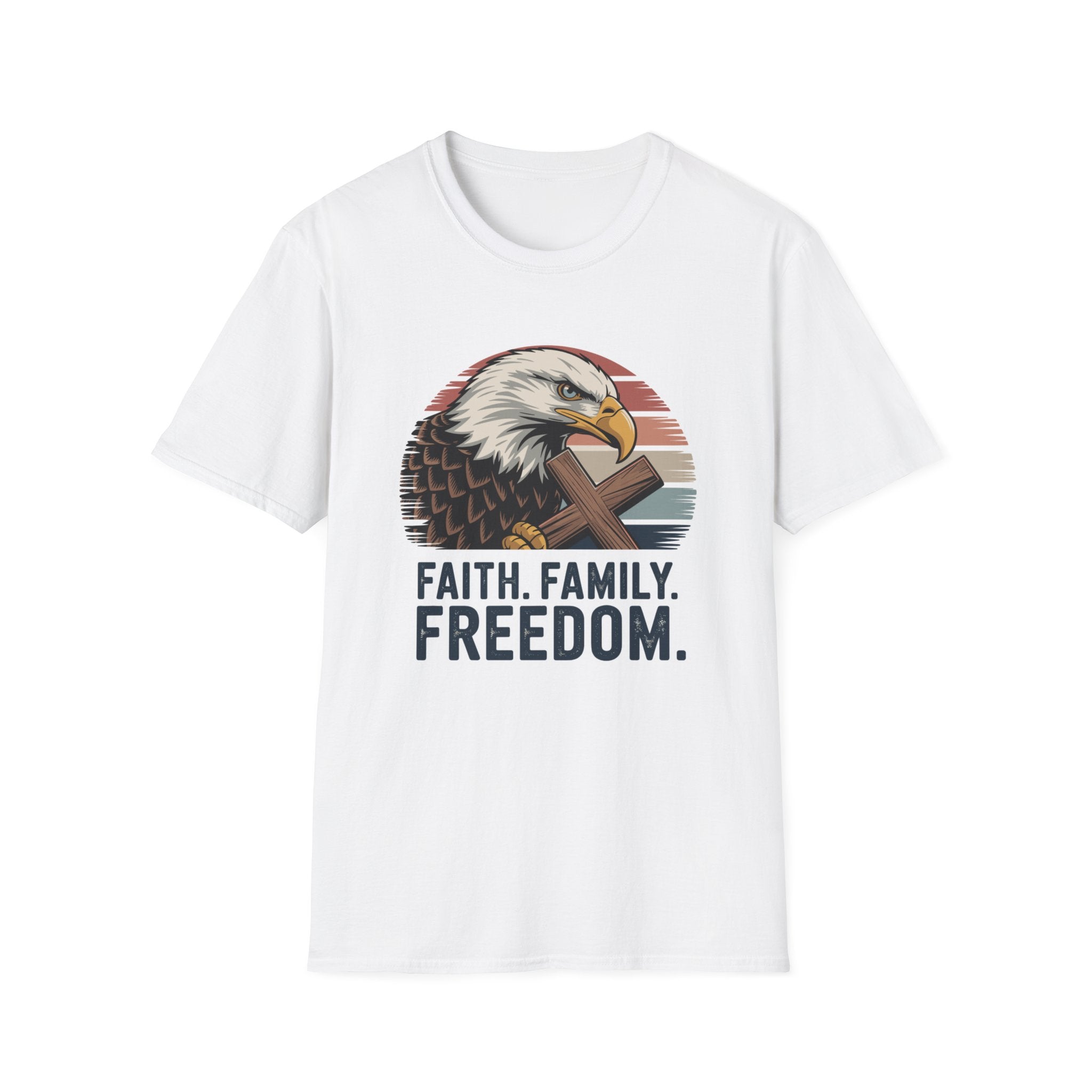 Christian "Faith. Family. Freedom." Bald Eagle Shirt