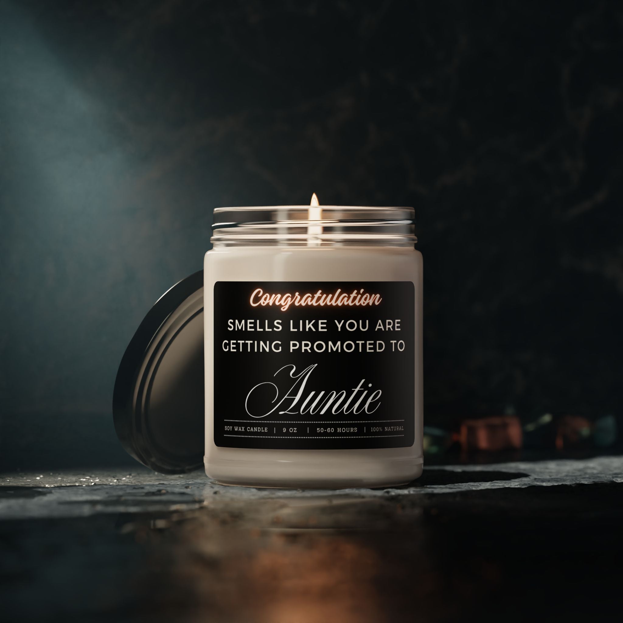 Aunt Pregnancy Announcement - " Smells Like Someone is Promoted" Scented Soy Candle