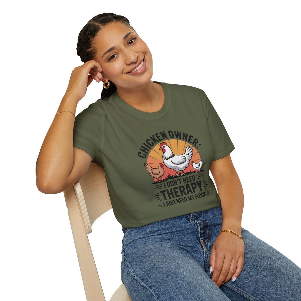 Funny "I Just Need My Flock" Chicken Owner T-Shirt Gift Idea