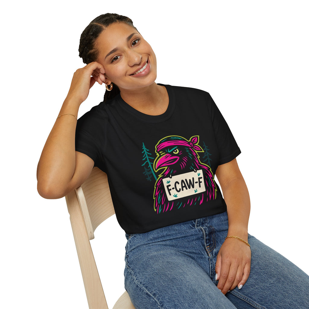 Neon Rebel "F-Caw-F" Crow T-Shirt - Amazing Gift for Family & Friends