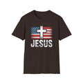Jesus Cross American Flag Tee - Christian T-Shirt