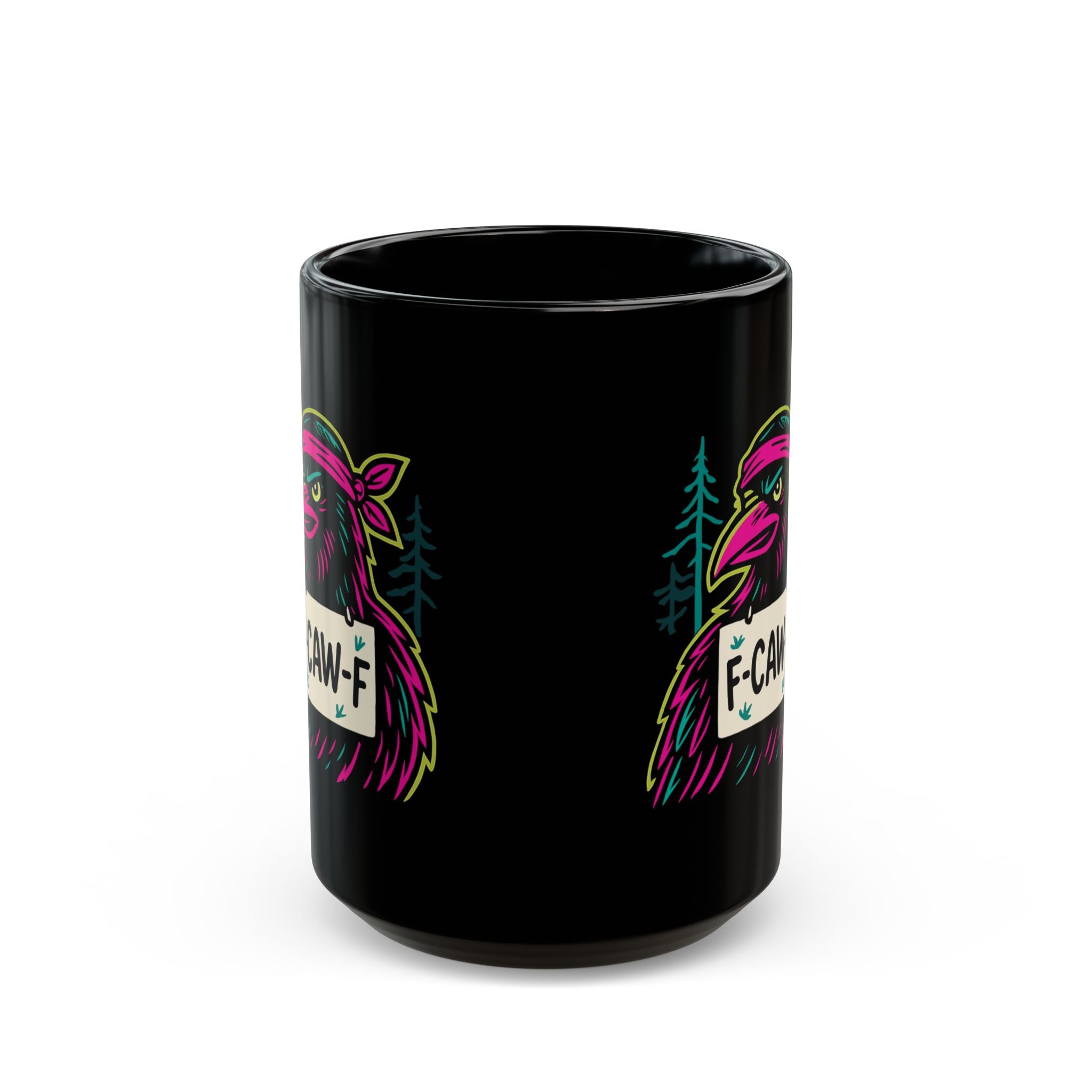 Neon Rebel "F-Caw-F" Crow Mug - Amazing Gift for Family & Friends