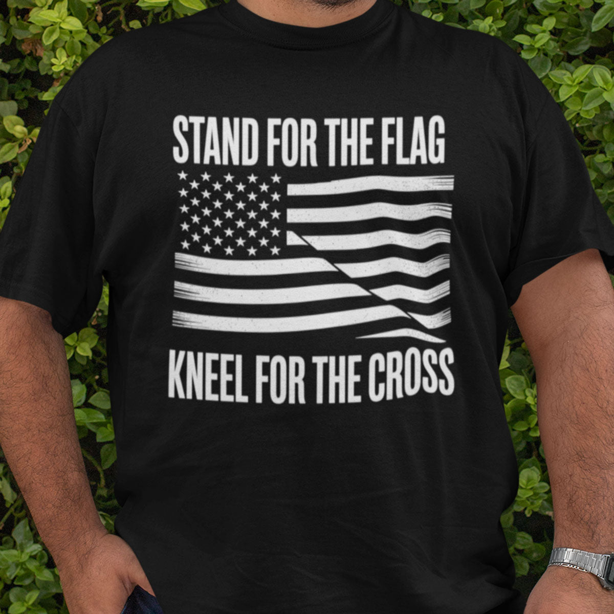 Stand for the Flag, Kneel for the Cross - Christian T-Shirt