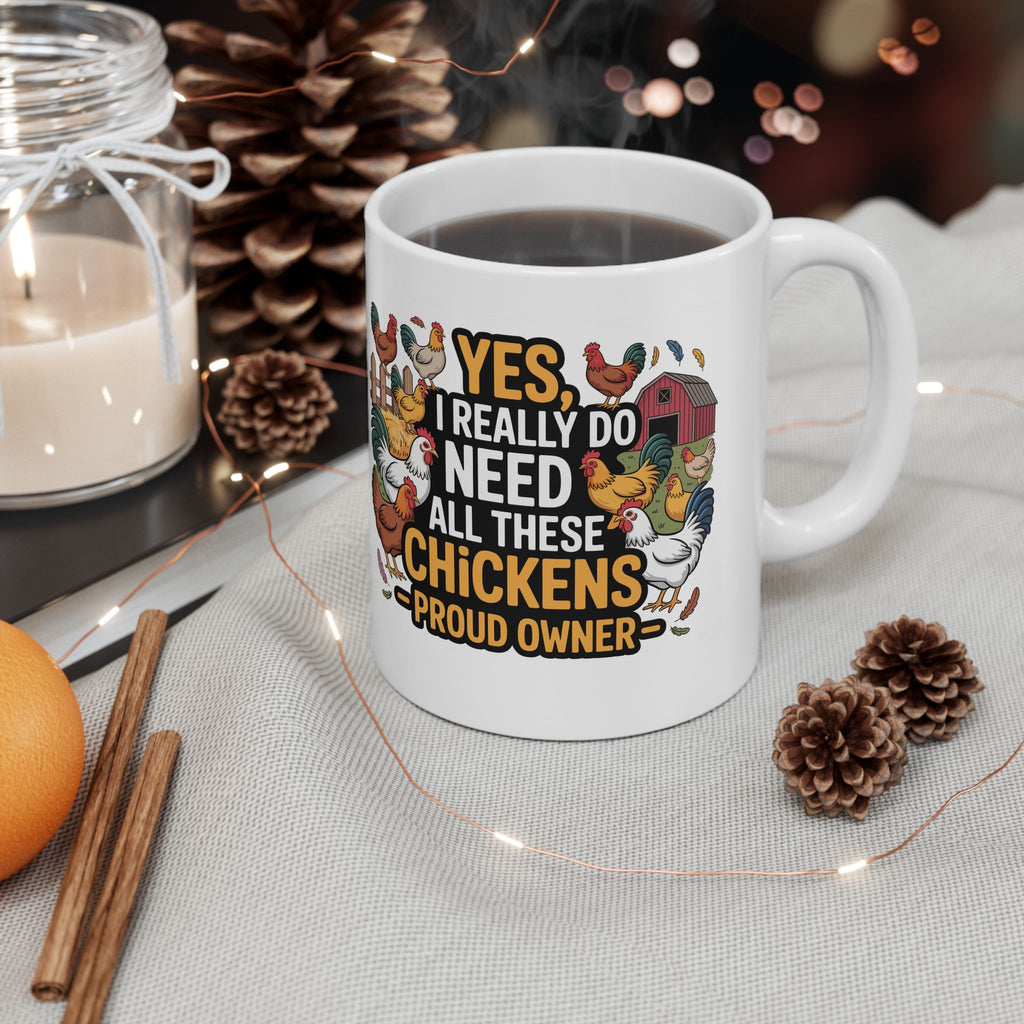 Funny "All These Chickens" Chicken Farmer Gift Mug
